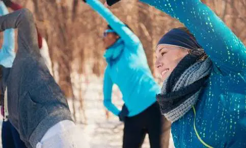People warming up in cold weather