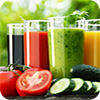 Fresh vegetable juices and ingredients