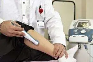 Ultrasound device on patient's leg