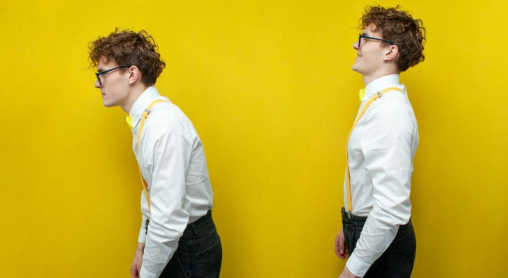 Before and after posture improvement