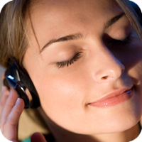 Relaxed person listening to tunes