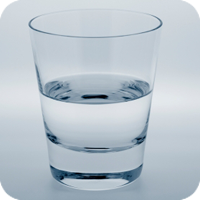 Glass of water on table