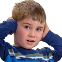 Child covering ears with hands