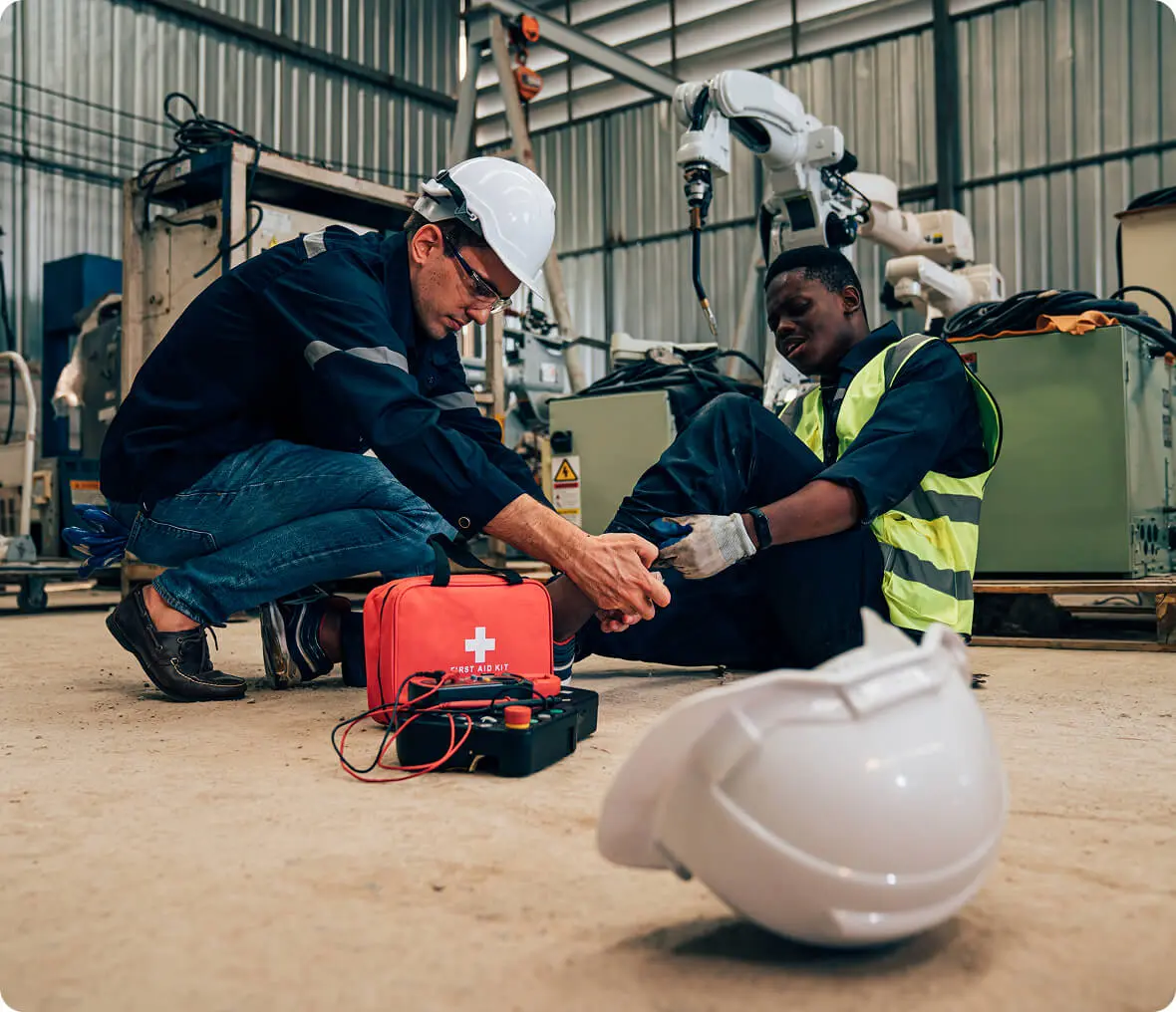 First aid assistance in industrial setting
