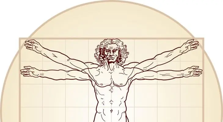 Human figure with extended arms illustration