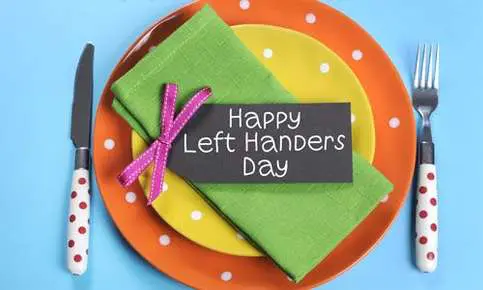 Happy Left Handers Day celebration plate setting