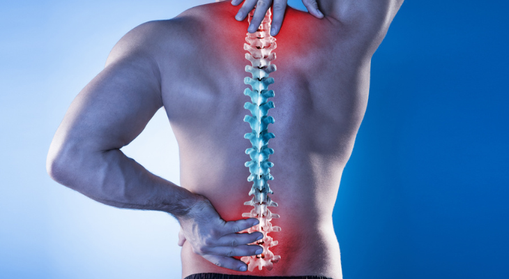 Man with spine pain illustration