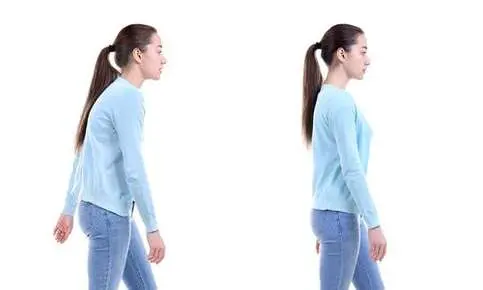 Woman demonstrating posture correction