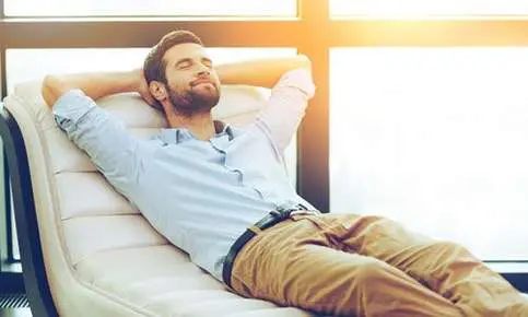 Man reclining with a peaceful expression