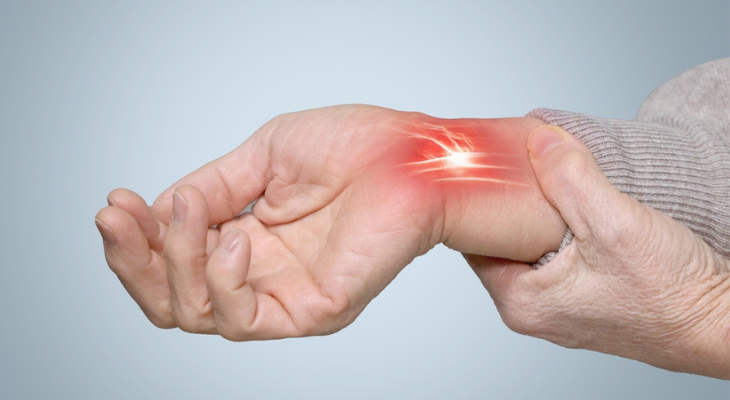 Hand holding painful wrist