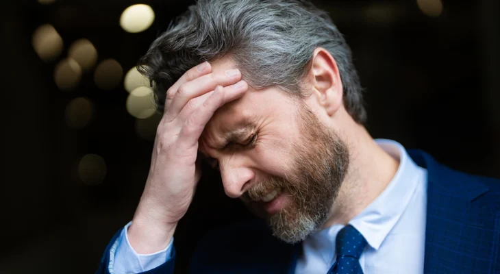 Businessman looking stressed and frustrated