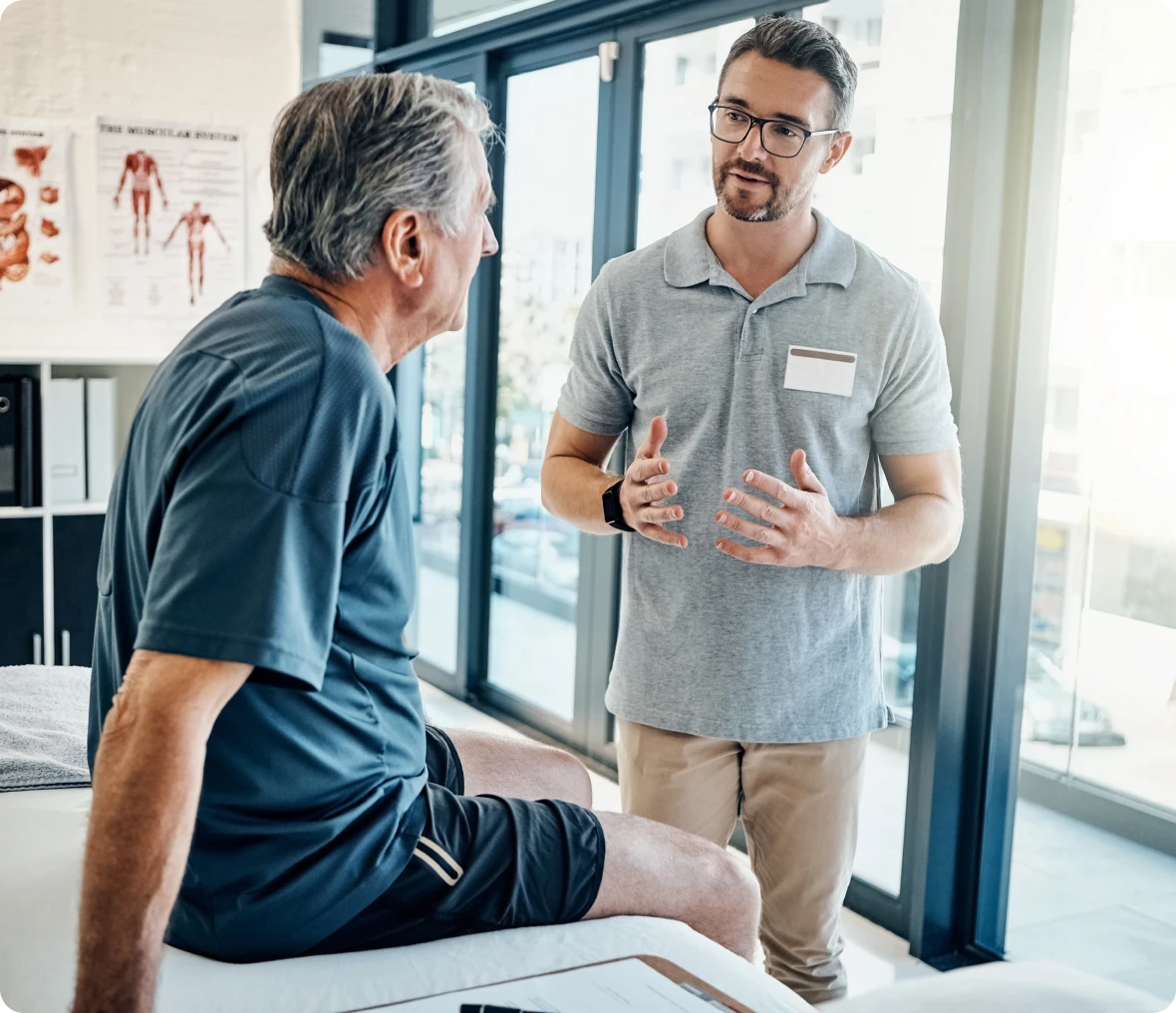 Patient consulting with healthcare professional