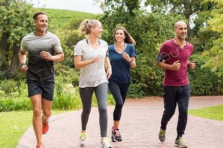 People jogging in a park