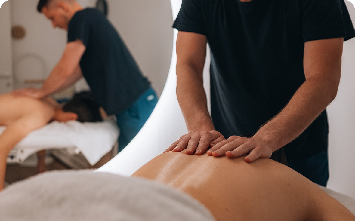Massage therapy session in progress