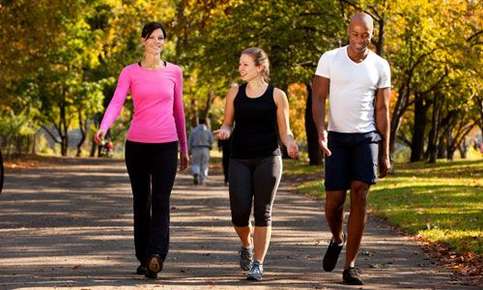 Group enjoying a walk outdoors