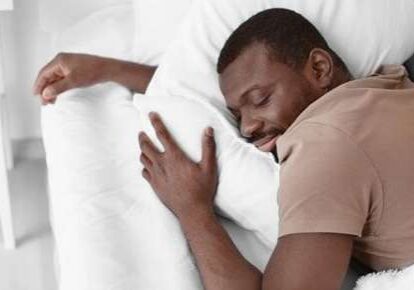 Relaxed individual sleeping soundly