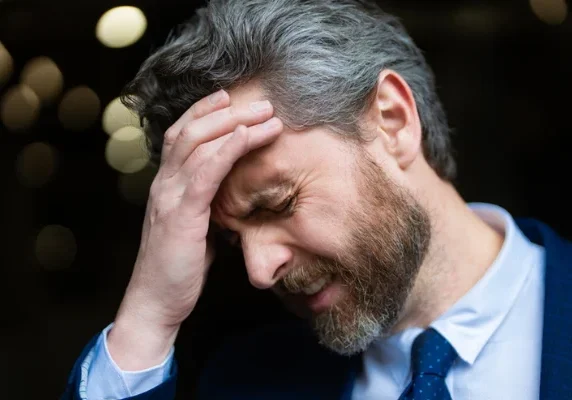 Businessman looking stressed and frustrated