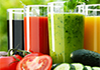 Fresh vegetable juices and ingredients