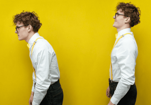 Before and after posture improvement