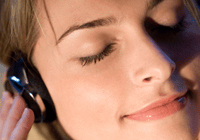 Relaxed person listening to tunes