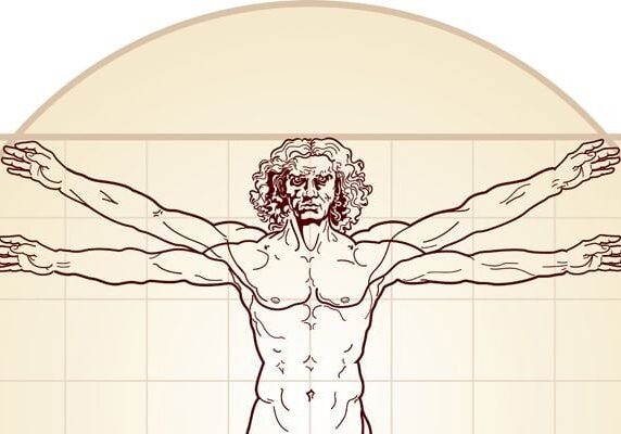 Human figure with extended arms illustration