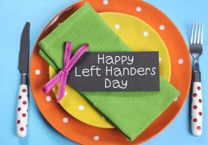 Happy Left Handers Day celebration plate setting
