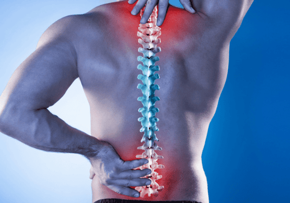 Man with spine pain illustration