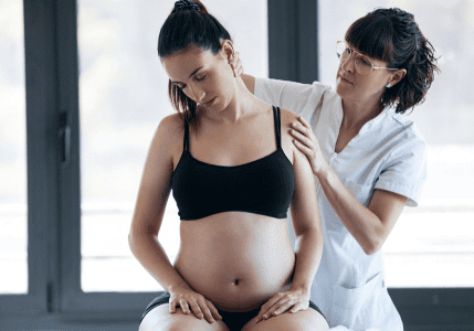 Maternity massage therapy session