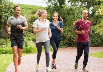 People jogging in a park