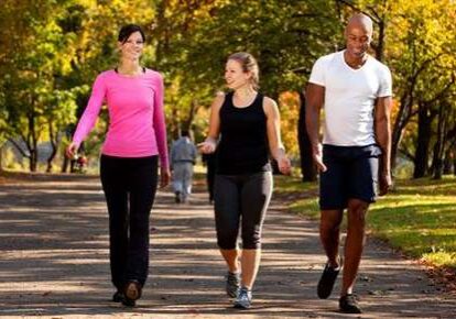Group enjoying a walk outdoors